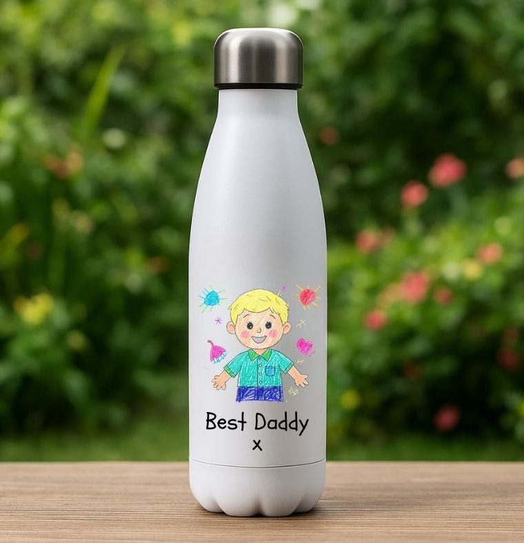 Personalised Kids Artwork 500ml Stainless Steel Water Bottle