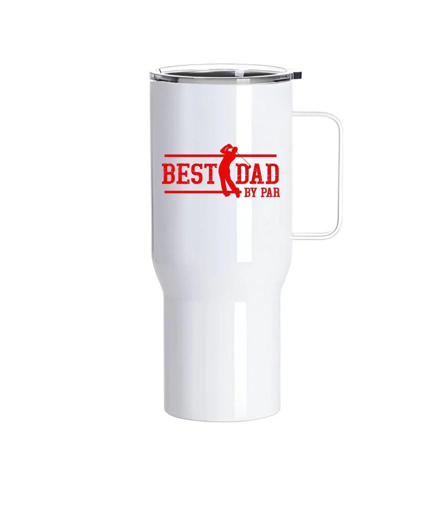 Best Dad by Par – 25oz White Stainless Steel Golf Tumbler