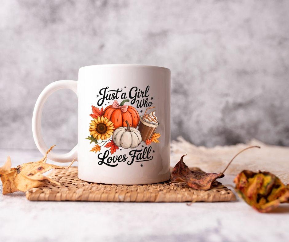 Just a Girl Who Loves Fall β Personalised 11oz Ceramic Mug | Autumn Gift