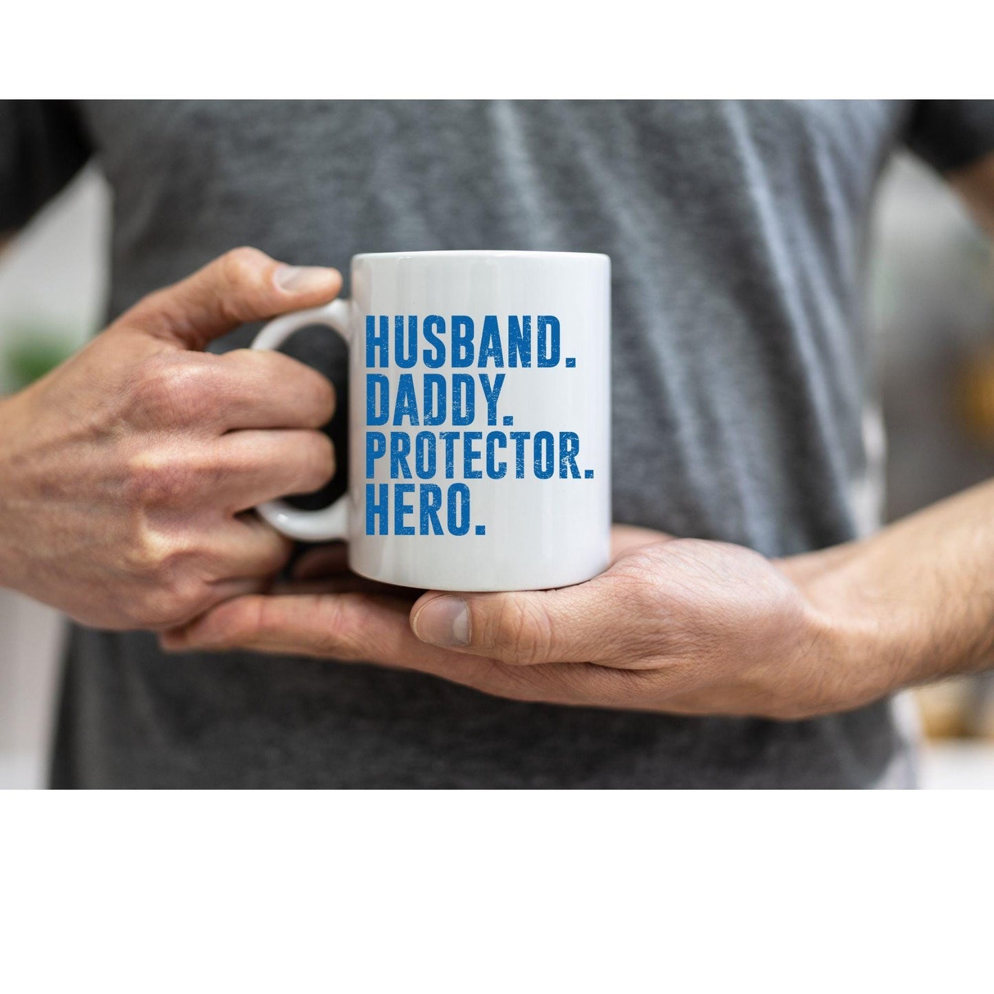 Personalised “Husband, Daddy, Protector, Hero” Mug – Ceramic Gift for Dad, Stepdad or Husband
