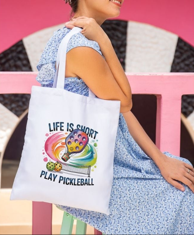 Personalised Pickleball Tote Bag – Custom Name Reusable Shopper