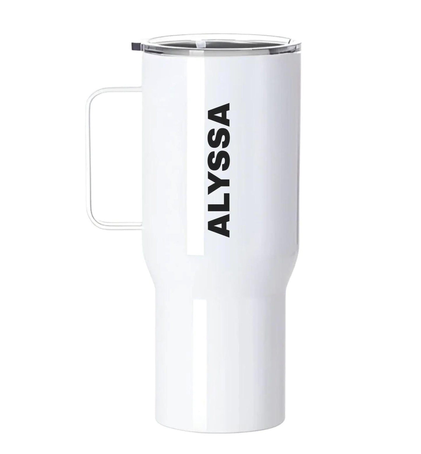 "Manifest That Sh*t" – Custom 25oz Stainless Steel Tumbler with Handle (White)