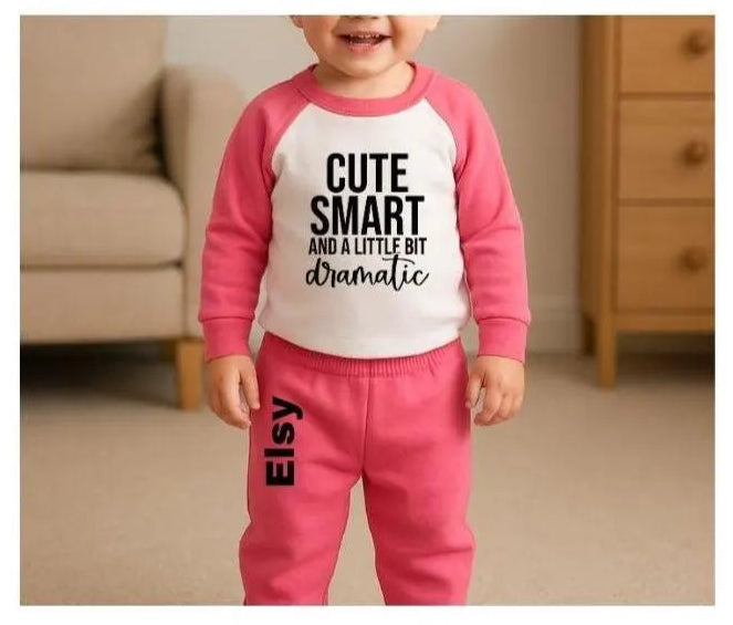 Personalised “Cute, Smart & a Little Bit Dramatic” Children’s Pyjamas