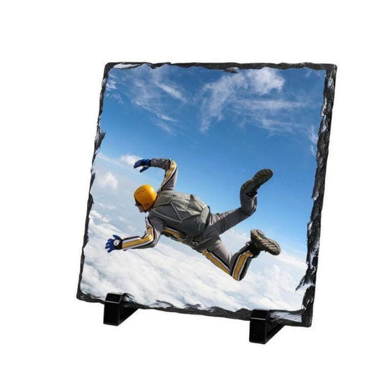 Personalised Photo Slate: Glossy Rock Keepsake - 20x20cm Square