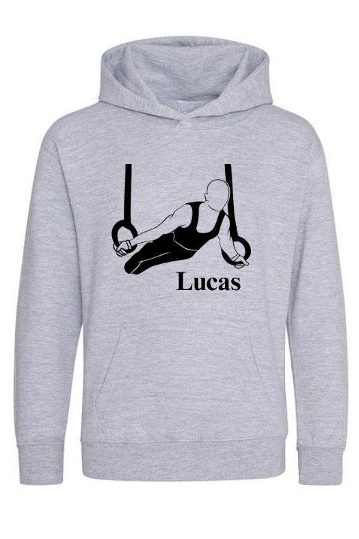 Personalised Kids’ Gymnastics Hoodie – Male Gymnast Design
