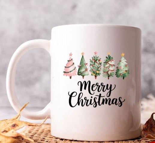 Personalised Christmas Mug – “Merry Christmas” Tree Design