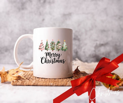 Personalised Christmas Mug – “Merry Christmas” Tree Design