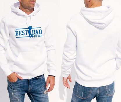 Men’s White Hoodie – “Best Dad by Par”