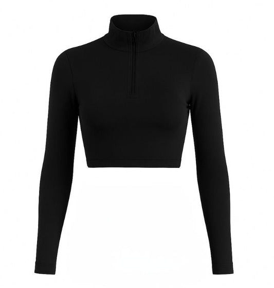 Genuine Silky Dance® ½ Zip Crop Top – Personalised by The Little Gift Workshop