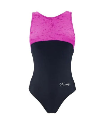 Personalised Starlite Tansy Crushed Velour Dance Leotard, Personalised by The Little Gift Workshop