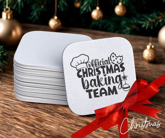 Official Christmas Baking Team Personalised Coaster