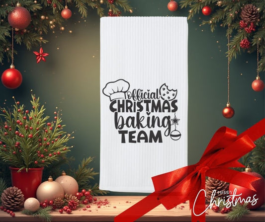 Official Christmas Baking Team Personalised Tea Towel