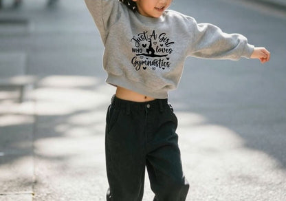 Personalised Girls Gymnastics Cropped Sweatshirt – Just a Girl Who Loves Gymnastics