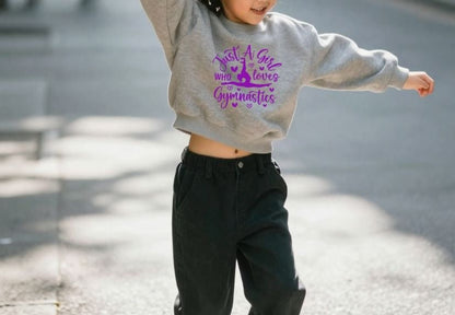 Personalised Girls Gymnastics Cropped Sweatshirt – Just a Girl Who Loves Gymnastics
