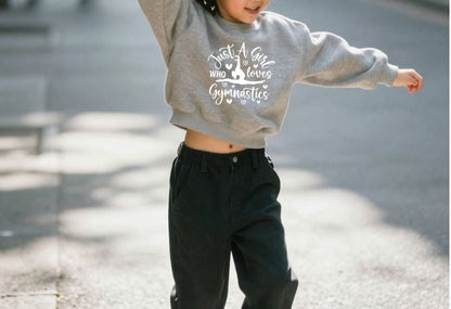 Personalised Girls Gymnastics Cropped Sweatshirt – Just a Girl Who Loves Gymnastics