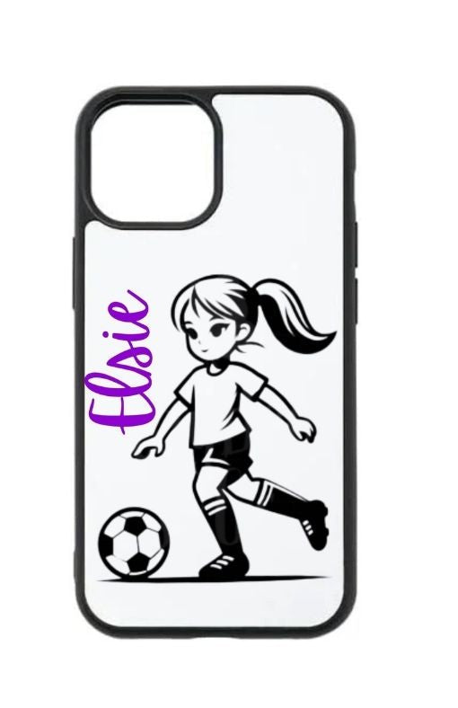 Personalised Female Footballer iPhone Case