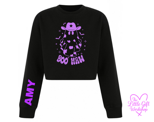 “BOO HAW” Children's Cropped Sweater