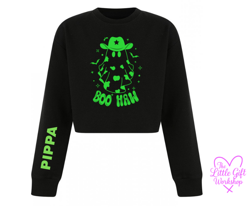 “BOO HAW” Children's Cropped Sweater