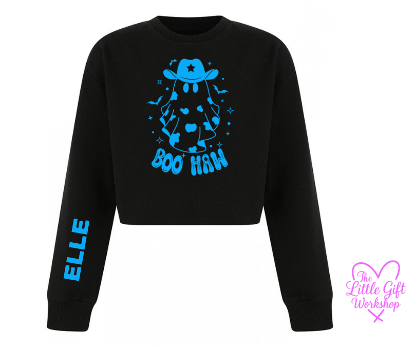 “BOO HAW” Children's Cropped Sweater