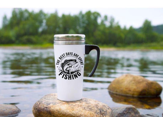 Personalised “The Best Days Are Spent Fishing” Travel Mug