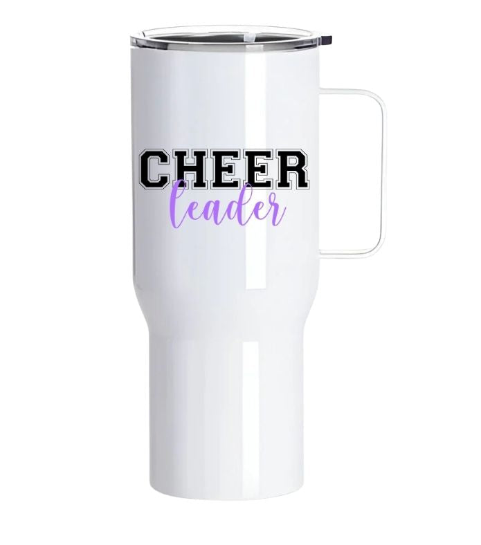 Personalised Cheerleader Tumbler with Handle – 25oz Stainless Steel Cup