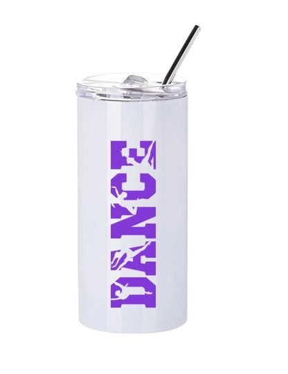 Personalised Dance Slim Tumbler with Straw – 480ml Stainless Steel Cup
