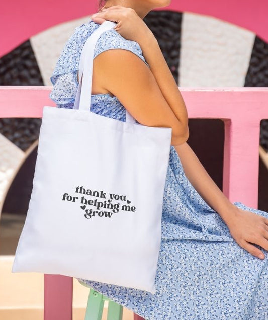 Personalised “Thank You for Helping Me Grow” Tote Bag