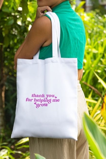 Personalised “Thank You for Helping Me Grow” Tote Bag