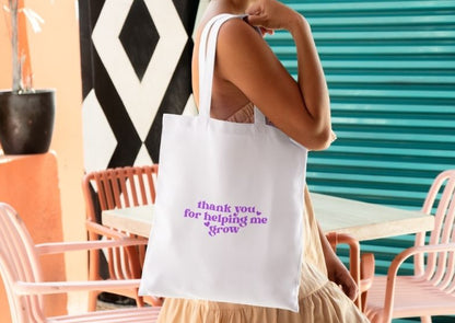 Personalised “Thank You for Helping Me Grow” Tote Bag