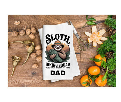 Personalised Sloth Waffle Weave Kitchen Cloth – "Hiking Squad"