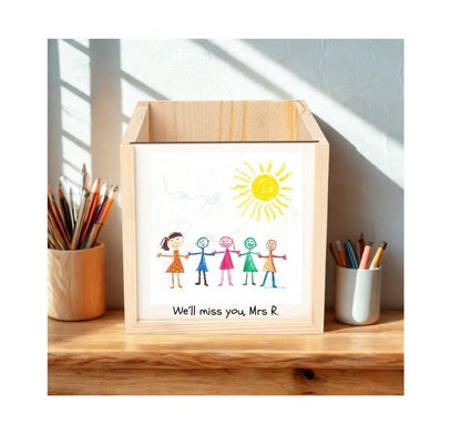 Personalised Children’s Artwork Wooden Pencil Pot 🎨✏️