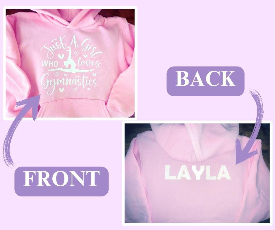 Kids personalised Gymnastics, Gymnast Hoodie