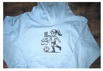Girls Football Hoodie – Personalised Soccer Sweatshirt for Young Athletes