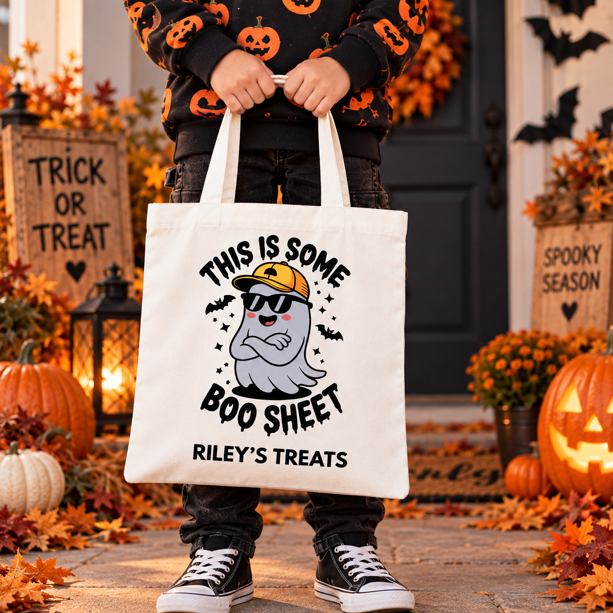 Personalised “This Is Some Boo Sheet” Halloween Trick or Treat Tote Bag