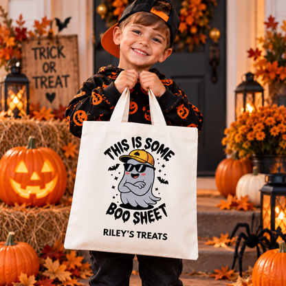 Personalised “This Is Some Boo Sheet” Halloween Trick or Treat Tote Bag