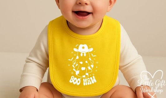 Personalised Cowboy Ghost Halloween Bib