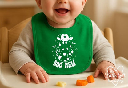 Personalised Cowboy Ghost Halloween Bib