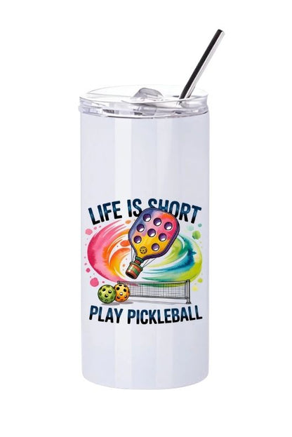 Personalised Pickleball Tumbler – 480ml Insulated Stainless Steel Cup
