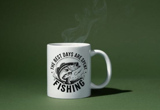 Fishing Mug with Custom Name – “The Best Days Are Spent Fishing”