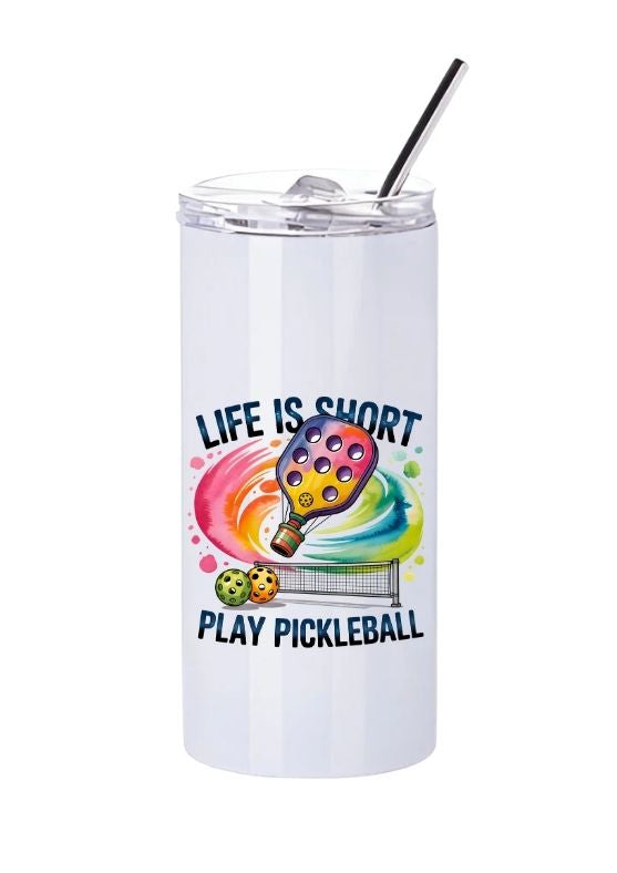 Personalised Pickleball Tumbler – 480ml Insulated Stainless Steel Cup