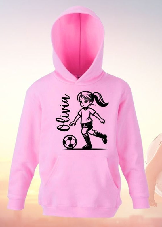 Girls Football Hoodie – Personalised Soccer Hoodie for Young Athletes