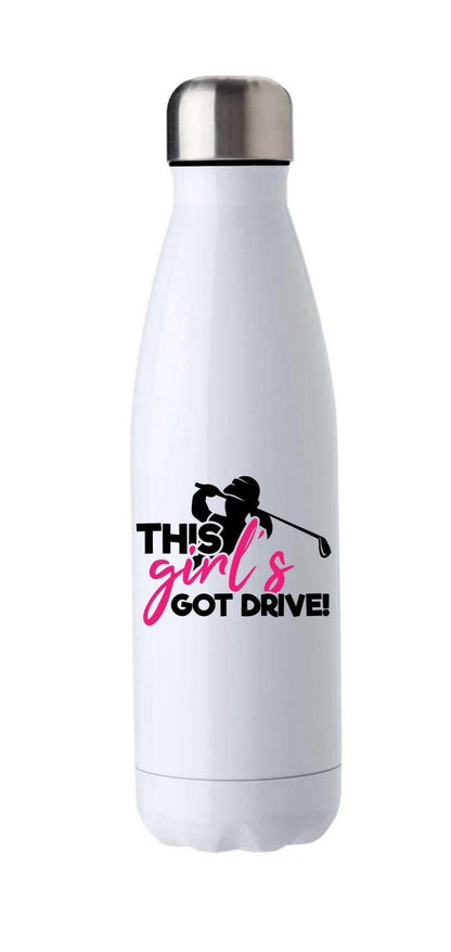 Personalised Golf Water Bottle – “This Girl’s Got Drive”