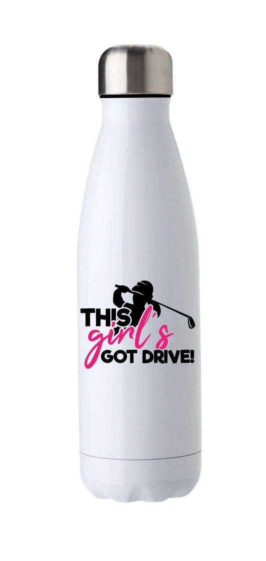 Personalised Golf Water Bottle – “This Girl’s Got Drive”
