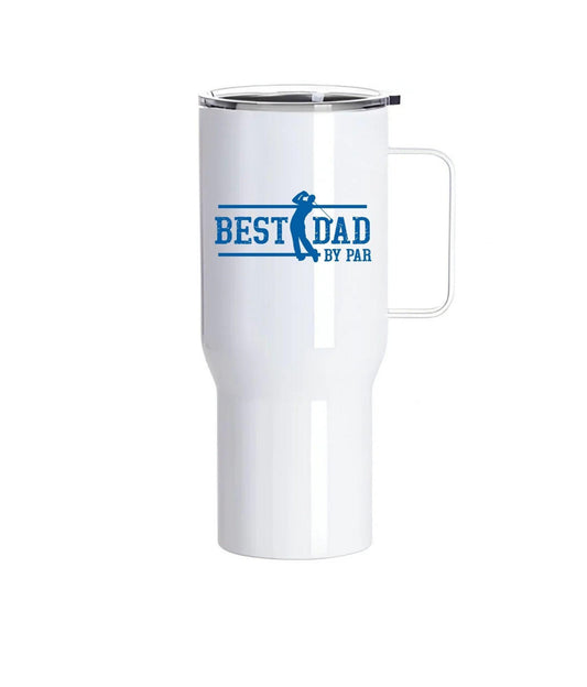 Best Dad by Par – 25oz White Stainless Steel Golf Tumbler