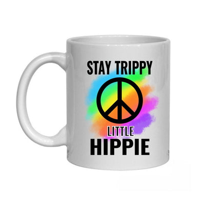 Personalised “Stay Trippy Little Hippie” Mug – Custom Name or Message – Festival-Inspired Gift