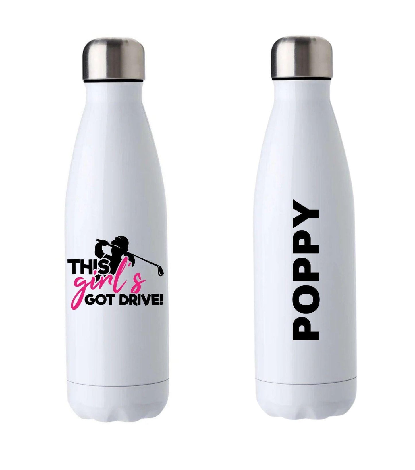Personalised Golf Water Bottle – “This Girl’s Got Drive”
