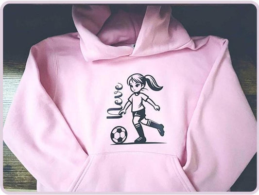 Girls Football Hoodie – Personalised Soccer Sweatshirt for Young Athletes