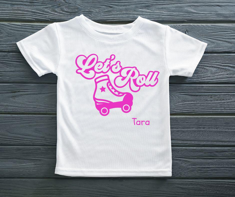Personalised Roller Skating T-Shirt for Kids