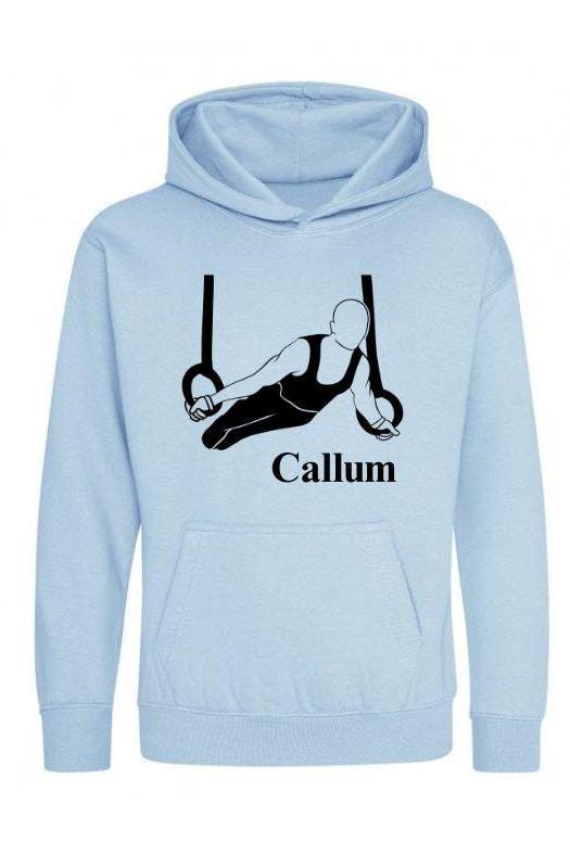 Personalised Kids’ Gymnastics Hoodie – Male Gymnast Design