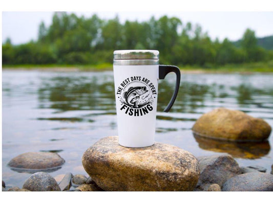 Personalised “The Best Days Are Spent Fishing” Travel Mug